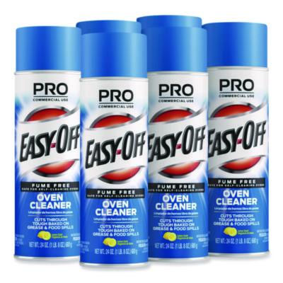 Professional EASY-OFF Fume Free Max Oven Cleaner, Foam, Lemon, 24 oz Aerosol Spray, 6/Carton (85260)