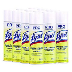 Professional LYSOL Brand Disinfectant Foam Cleaner, 24 oz Aerosol Spray, 12/Carton (02775CT)