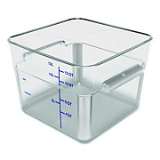 Carlisle Squares Polycarbonate Food Storage Container, 12 qt, 11.13 x 11.13 x 8.25, Clear, Plastic (1195407)