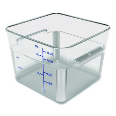 Carlisle Squares Polycarbonate Food Storage Container, 12 qt, 11.13 x 11.13 x 8.25, Clear, Plastic (1195407)
