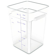 Carlisle Squares Polycarbonate Food Storage Container, 22 qt, 11 13 x 11.13 x 15.72, Clear, Plastic (1195607)