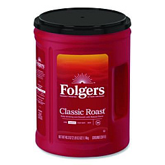 Folgers Classic Roast Ground Coffee, 40.3 oz Canister, 6/Carton (30419CT)
