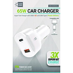 ByTech PD Car Charger, 60 W, Two 2 A Ports, White (CLPDV6105WT)