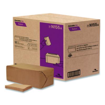 Cascades PRO Select Full Fold II Napkins, 1-Ply, 12 x 8.5, White, 800/Pack, 12 Packs/Carton (N155)