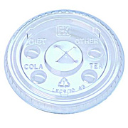 Fabri-Kal Kal-Clear/Nexclear Drink Cup Lids, X-Style Straw Slot/Flavor Buttons, Fits 9 oz to 10 oz Cold Cups, Plastic, Clear, 2,500/CT (LKC910)