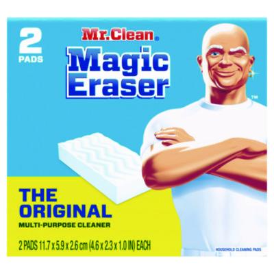 Mr. Clean Magic Eraser, 4.6 x 2.3, 1" Thick, White, 2/Pack, 12 Packs/Carton (43515)