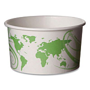 Eco-Products World Art PLA-Laminated Soup Containers, 5 oz, White/Green, Paper, 1,000/Carton (EPBSC5WDL)