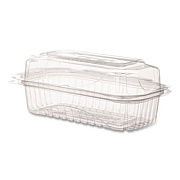 Eco-Products Renewable and Compostable Clear Clamshell Hinged Food Containers, 9 x 6 x 3, Plastic, 80/Pack, 3 Packs/Carton (EPLC96)