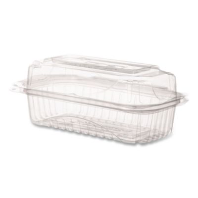 Eco-Products Renewable and Compostable Clear Clamshell Hinged Food Containers, 9 x 6 x 3, Plastic, 80/Pack, 3 Packs/Carton (EPLC96)