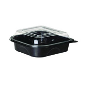 Eco-Products 100% Recycled Content 6" Premium Take Out Containers, 12.5 oz, Black Base/Clear Lid, Plastic, 50/Pack, 3 Packs/Carton (EPPTOR6)