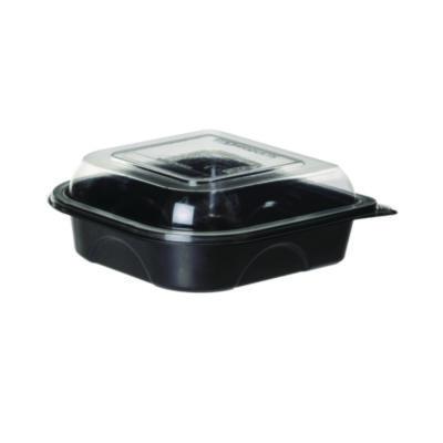 Eco-Products 100% Recycled Content 6" Premium Take Out Containers, 12.5 oz, Black Base/Clear Lid, Plastic, 50/Pack, 3 Packs/Carton (EPPTOR6)