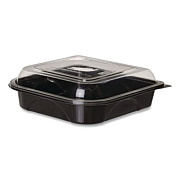Eco-Products BlueStripe Premium Take-Out Containers, 6.77 x 6.6 x 2.31, Black/Clear, Base/Lid Combo, Plastic, 150/Carton (EPPTOR7)