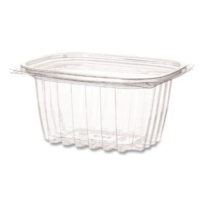 Eco-Products Renewable and Compostable Rectangular Deli Containers with Lid, 16 oz, 3 x 4 x 3, Clear, Plastic, 100/Pack, 3 Packs/Carton (EPRC16)