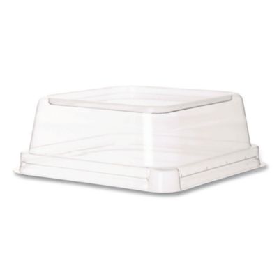 Eco-Products Renewable and Compostable Lids, Fits 5" Square Containers, Clear, Plastic, 50/Pack, 8 Packs/Carton (EPSCS5LID)