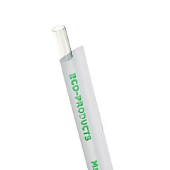 Eco-Products Clear Wrapped Straw, 7.75", PLA, 400/Pack, 24 Packs/Carton (EPST770)