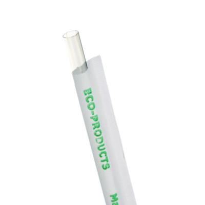 Eco-Products Clear Wrapped Straw, 7.75", PLA, 400/Pack, 24 Packs/Carton (EPST770)