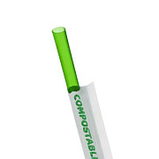 Eco-Products Wrapped Straw, 7.75", Plastic, Green, 9,600/Carton (EPST772)