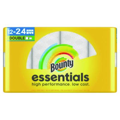 Bounty Essentials Select-A-Size Kitchen Roll Paper Towels, 2-Ply, 108 Sheets/Roll, 12 Rolls/Carton (11093)