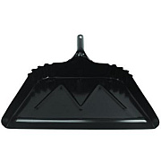 Impact Heavy-Duty Commercial Dust Pan, 16 x 15.5, 5.38" Handle, 20-Gauge Steel, Black (4216)