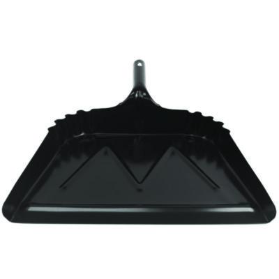 Impact Heavy-Duty Commercial Dust Pan, 16 x 15.5, 5.38" Handle, 20-Gauge Steel, Black (4216)