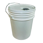 Impact Utility Bucket with Lid, 5 gal, Polyethylene, White, 11.25" dia (5515)