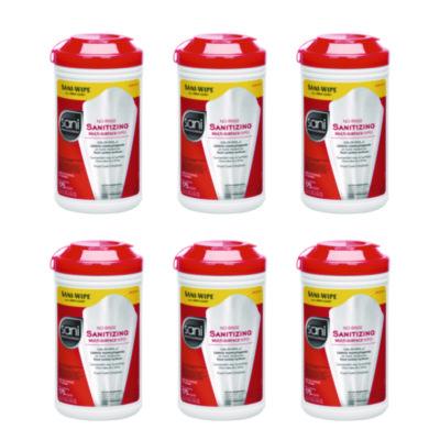 Sani Professional No-Rinse Sanitizing Multi-Surface Wipes, Unscented, White, 175/Container, 6/Carton (P66784)