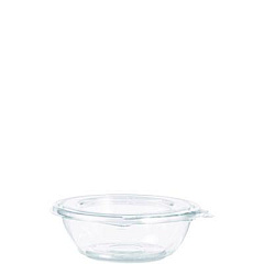Dart SafeSeal Tamper-Resistant, Tamper-Evident Bowls with Flat Lid, 8 oz, 5.5" Diameter x 1.7" h, Clear, Plastic, 240/Carton (CTR8BF)