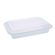 Pactiv Evergreen Newspring VERSAtainer Microwavable Containers, Base/Lid Combo, 8.8 x 6 x 2, White/Clear, Plastic, 150/Carton (NC868)