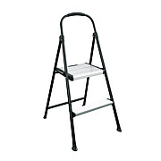 COSCO 2-Step Stepstool, 250 lb Capacity, 19" Working Height, 22.5" Spread, Black/Silver (11325ABK1E)