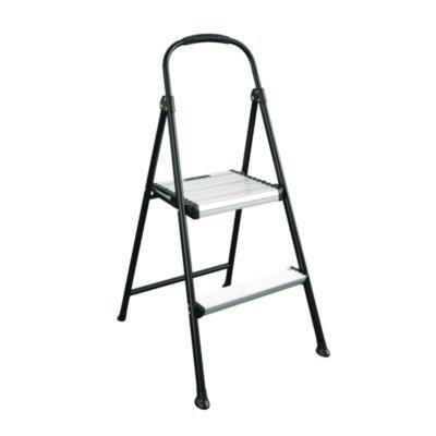 COSCO 2-Step Stepstool, 250 lb Capacity, 19" Working Height, 22.5" Spread, Black/Silver (11325ABK1E)