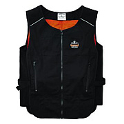 ergodyne Chill-Its 6255 Lightweight Phase Change Cooling Vest, Cotton/Polyester, 2X-Large/3X-Large, Black (12124)
