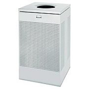 Rubbermaid Commercial Designer Line Silhouettes Waste Receptacle, 20 gal, Steel, Silver Metallic (SC18EPLSM)