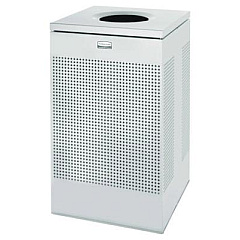 Rubbermaid Commercial Designer Line Silhouettes Waste Receptacle, 20 gal, Steel, Silver Metallic (SC18EPLSM)
