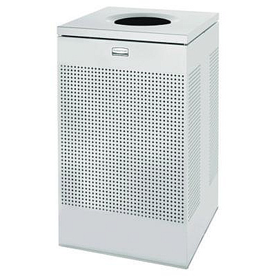 Rubbermaid Commercial Designer Line Silhouettes Waste Receptacle, 20 gal, Steel, Silver Metallic (SC18EPLSM)
