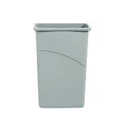 Boardwalk Slim Waste Container, 23 gal, Plastic, Gray (23GLSJGRA)