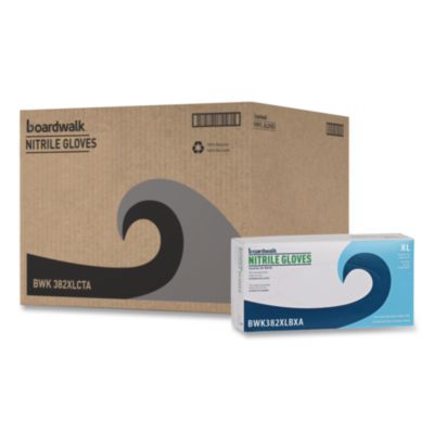 Boardwalk Disposable Examination Nitrile Gloves, Powder-Free, X-Large, 5 mil Thick, 9.5" Long, Blue, 100/Box, 10 Boxes/Carton (382XLCTA)