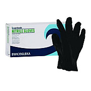 Boardwalk 396 Series Disposable General-Purpose Nitrile Gloves, Powder-Free, Large, 4.4 mil Thick, 9.5" Long, Black, 100/Box (396LBXA)