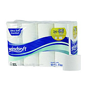 Windsoft Premium Bath Tissue, Septic Safe, 2-Ply, White, 284 Sheets/Roll, 24 Rolls/Carton (24244)