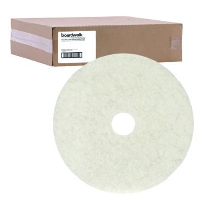 Boardwalk Natural Burnishing Floor Pads, 27" Diameter, White, 5/Carton (4027NAT)