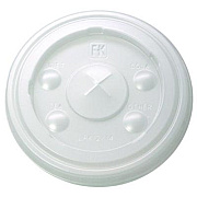 Fabri-Kal Kal-Clear/Nexclear Drink Cup Lids, Flat, X-Style Straw Slot, Fits 12 oz to 14 oz Cold Cups, Plastic, Translucent, 1,000/CT (LRK1214)
