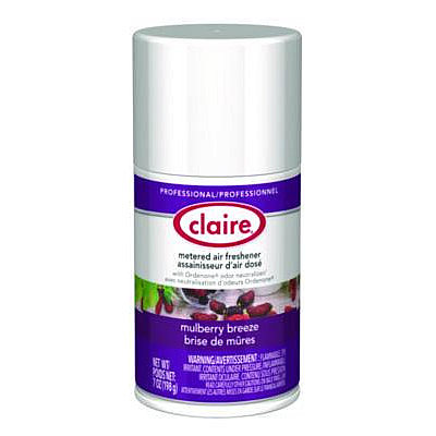Claire Metered Air Freshener, Mulberry Scent, 7 oz Aerosol Spray, 12/Carton (106)