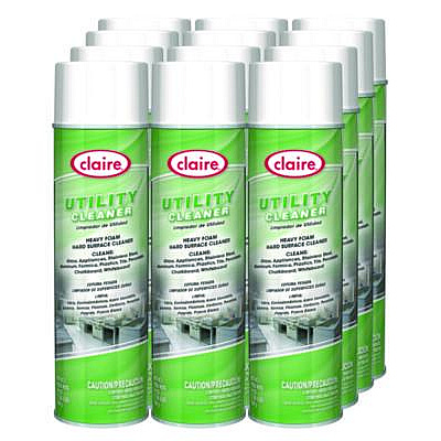 Claire Utility Cleaner, Mild Solvent Scent, 19 oz Aerosol Spray, 12/Carton (862)