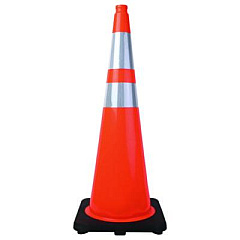 Tatco Traffic Cone, 14.5 x 1 x 36, Orange/Silver (25960)