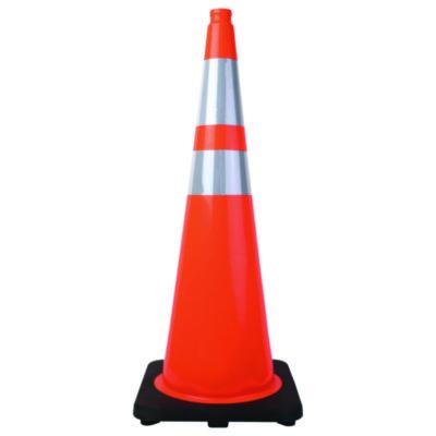 Tatco Traffic Cone, 14.5 x 1 x 36, Orange/Silver (25960)