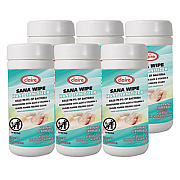 Claire Sana Wipe, 8 x 6, Fresh Wintergreen Scent, White, 6/Carton (973)