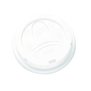 Dome Drink-Thru Lids, Fits 10 oz to 20 oz Dixie Hot Cups, Plastic, White, 100/Pack (D9542PK)