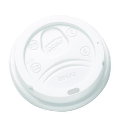 Dixie Dome Drink-Thru Lids, Fits 10 oz to 16 oz Hot Cups, Plastic, White, 1,000/Carton (D9542)