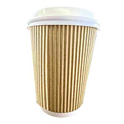 Karat Ripple Hot Cups, 8 oz, Paper, Kraft/White, 500/Carton (CKRC508)