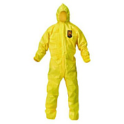 KleenGuard A70 Chemical Spray Protection Coveralls, Elastic Wrists, Ankles, Hood, 3X-Large, Yellow, 12/Carton (09816)