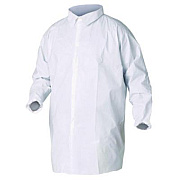 KleenGuard A40 Liquid and Particle Protection Lab Coats, Elastic Wrists, 3X-Large, White, 30/Carton (44446)